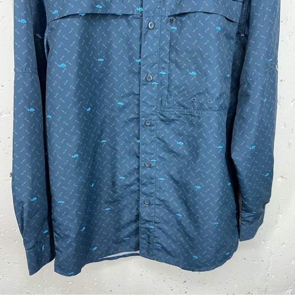 Realtree Men’s size Small Blue Premier Fishing Guide Long Sleeve Shirt - Picture 4 of 13